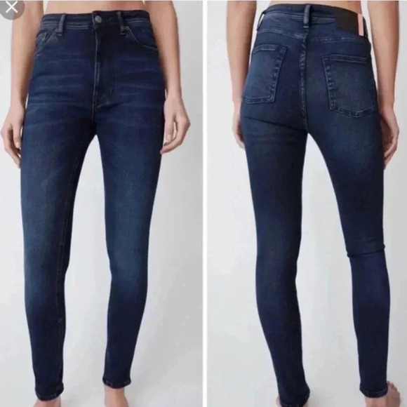 NWT Acne Studios Peg Jeans Blue Black - Picture 1 of 11